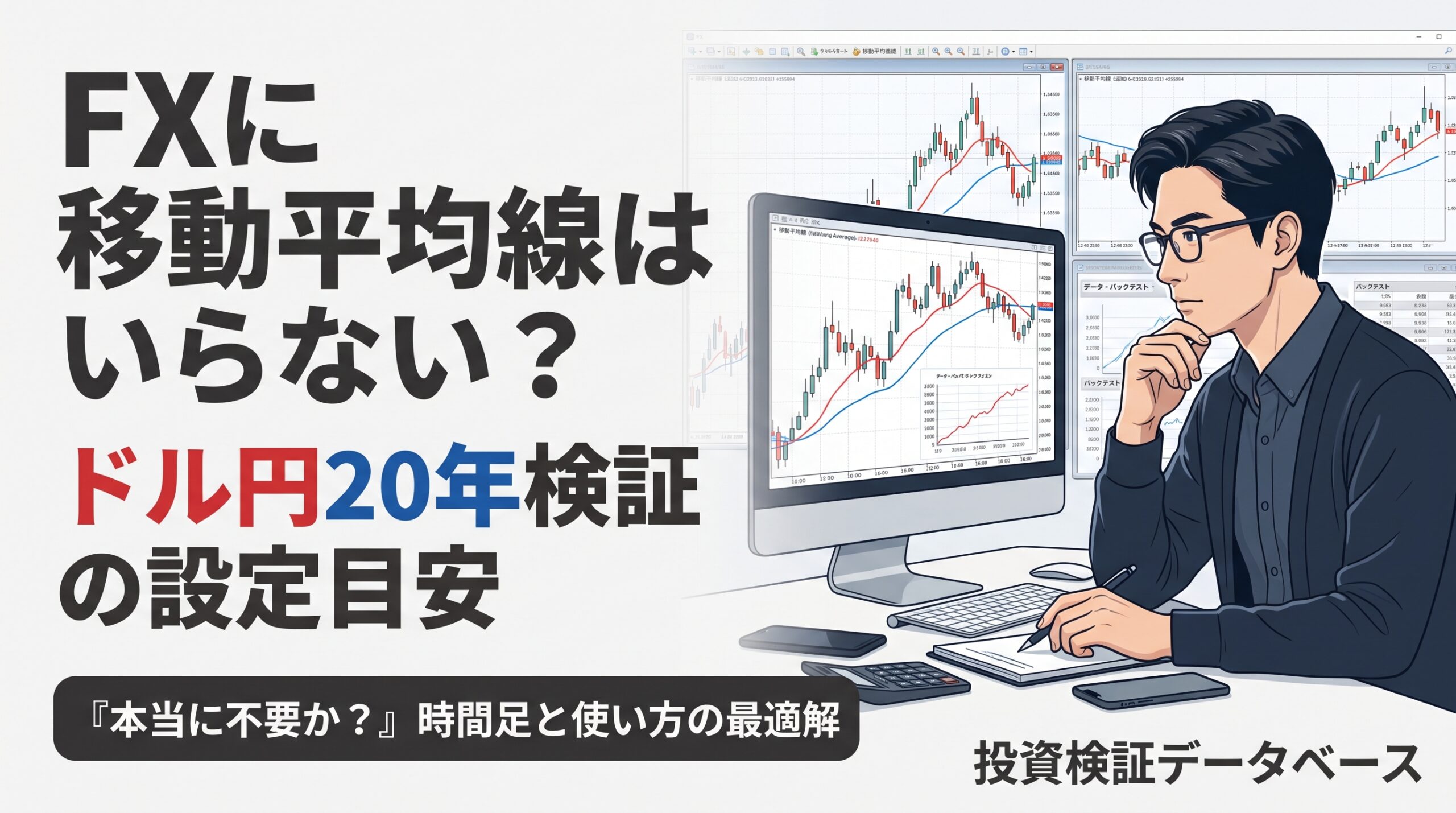 FXに移動平均線はいらない？ドル円20年検証の答えと設定の目安のアイキャッチ画像